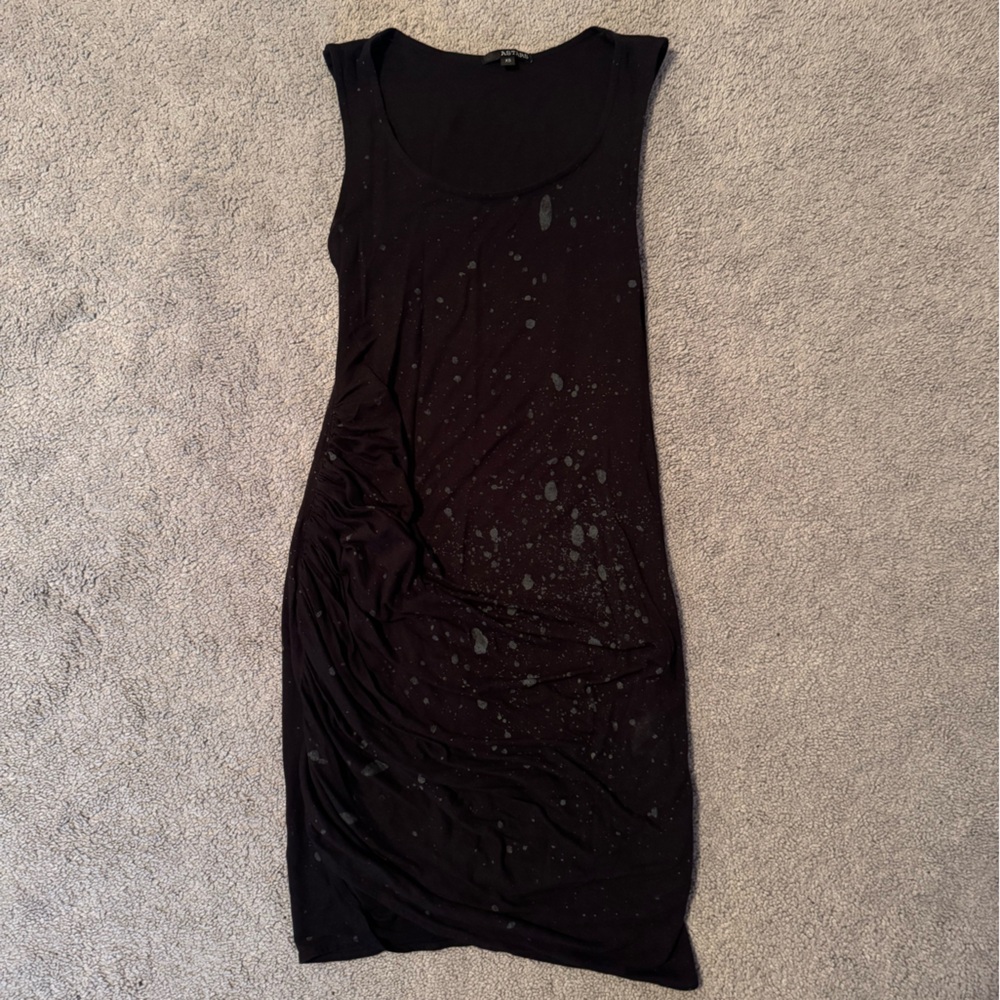 Black Splatter Paint Mini Dress